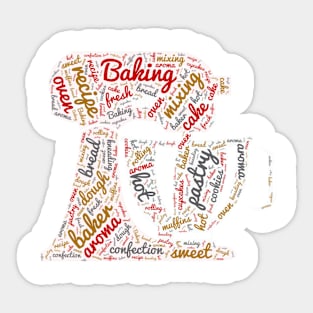 Baking Wordcloud for Lighter Backgrounds Sticker